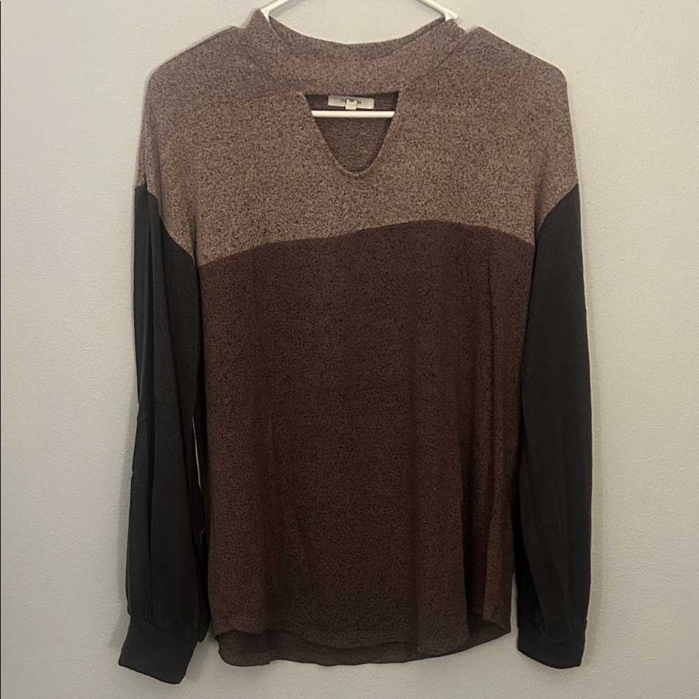 Maurices Brown and Black Long Sleeve Top
